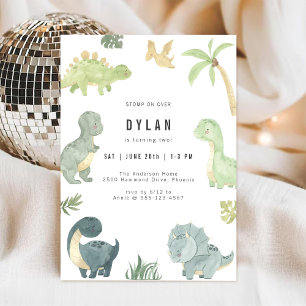 Invitation d'anniversaire de dinosaure pour enfant