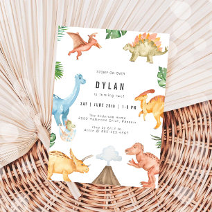 Invitation d'anniversaire de dinosaure pour enfant