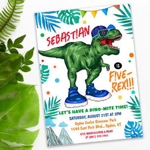 Invitation d'anniversaire de dinosaure - TOUS ÂGES
