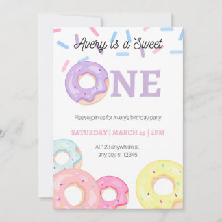 Invitation d'anniversaire de Donut