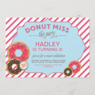 Invitation d'anniversaire de Donut
