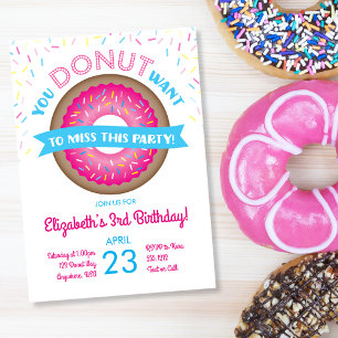 Invitation d'anniversaire de Donut