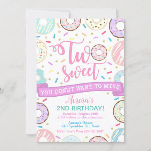 Invitation d'anniversaire de Donut Deux soirées do