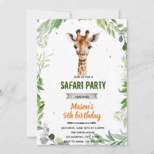 Invitation d'anniversaire de douche de girafe