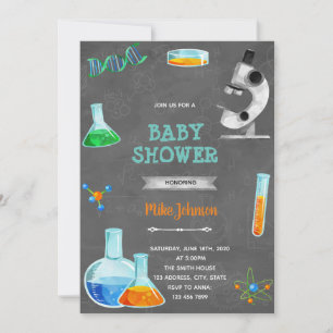 Invitation d'anniversaire de douche scientifique