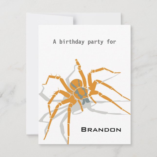 Invitation d'anniversaire de enfant - araignées (Devant)