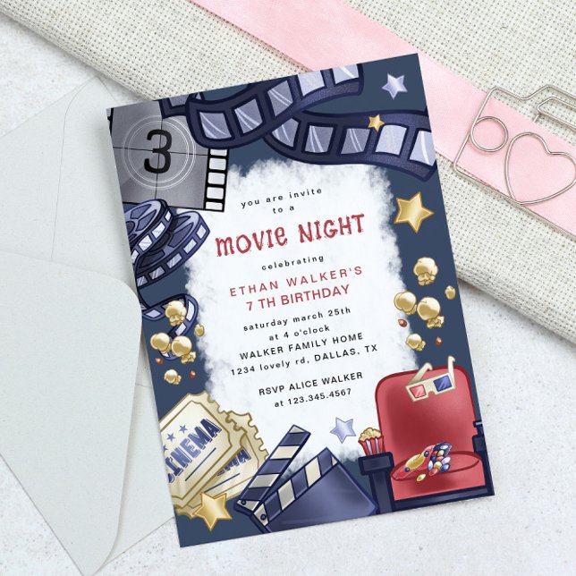 Invitation d'Anniversaire de enfant de nuit du fil (Créateur téléchargé)