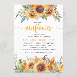 Invitation d'anniversaire de enfant de tournesol