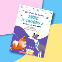 Invitation d'Anniversaire de enfant Paw-ty