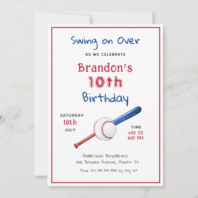 Invitation d'Anniversaire de enfant sportif de bas (Devant)