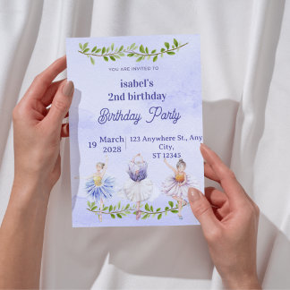 Invitation d'anniversaire de fée pour filles