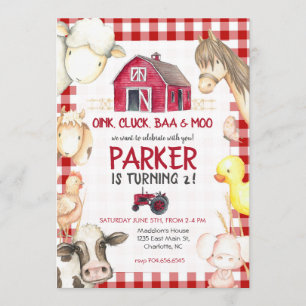 Invitation d'anniversaire de ferme