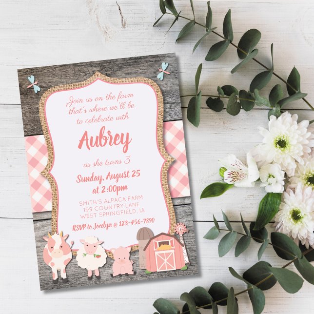 Invitation d'anniversaire de ferme (Créateur téléchargé)