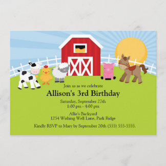 Invitation d'anniversaire de ferme