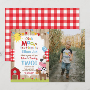 Invitation d'anniversaire de ferme Barnyard fête d