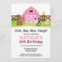 Invitation d'anniversaire de ferme Barnyard Party