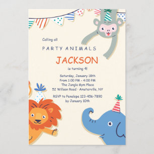 Invitation d'anniversaire de fêtards