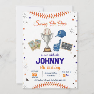 Invitation d'anniversaire de fête de baseball pers