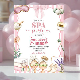 Invitation d'anniversaire de fête de Spa sur le th