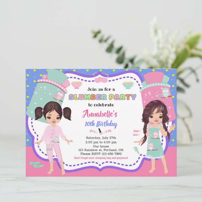 Invitation d'anniversaire de fête de Stwood Sleepo (Debout devant)