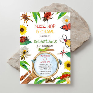 Invitation d'anniversaire de fête d'insectes