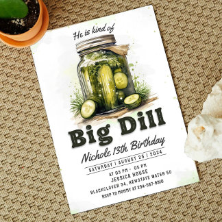 Invitation d'anniversaire de fête Pickles et Jar