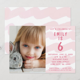 Invitation d'anniversaire de fille à l'aquarelle v