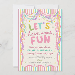 Invitation d'anniversaire de fille amusante et fan