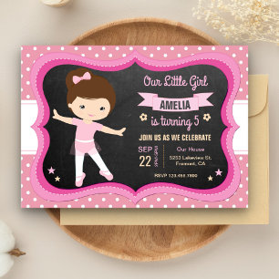 Invitation d'anniversaire de fille au tutu rose mi