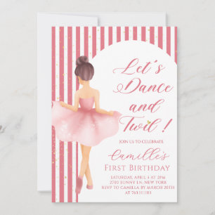 Invitation d'anniversaire de fille ballerine