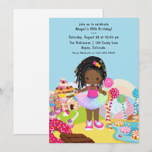 Invitation d'anniversaire de fille de Candy Land a