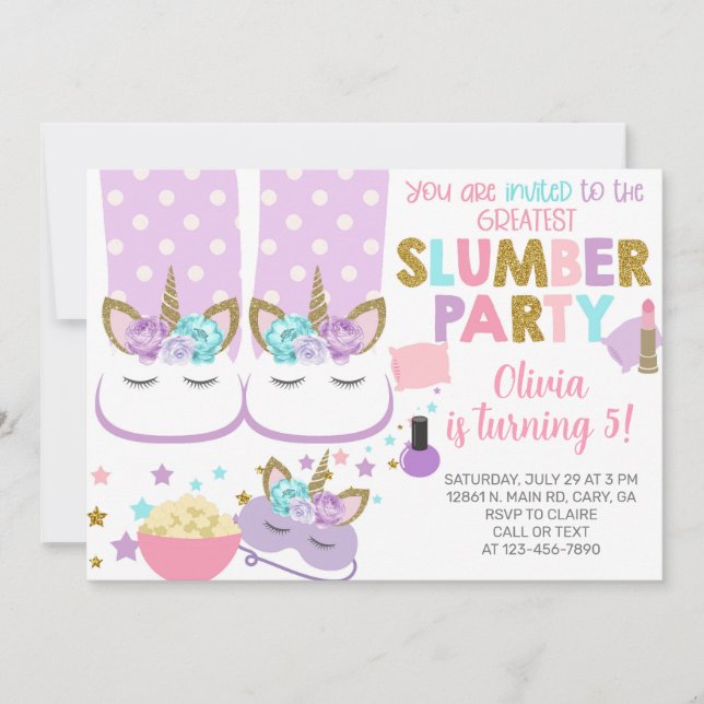 Invitation d'anniversaire de fille de fête de bois (Devant)