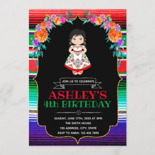 Invitation d'anniversaire de fille de fiesta