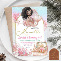 Invitation d'anniversaire de fille de sirène afric