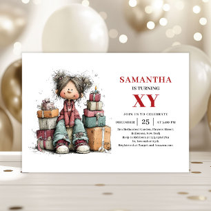 Invitation d'anniversaire de fille fantaisiste enj