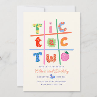 Invitation d'anniversaire de fille pour 2 ans Tic