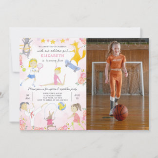 Invitation D'Anniversaire De Fille Sport Avec Phot