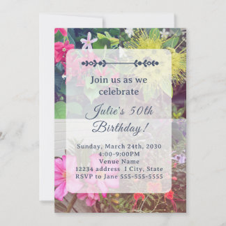 Invitation d'anniversaire de fleurs
