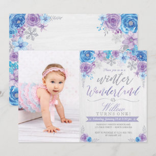 Invitation d'anniversaire de flocon de neige du