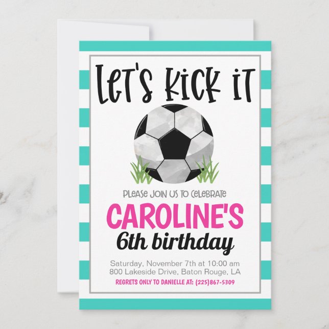 Invitation d'anniversaire de football (Devant)