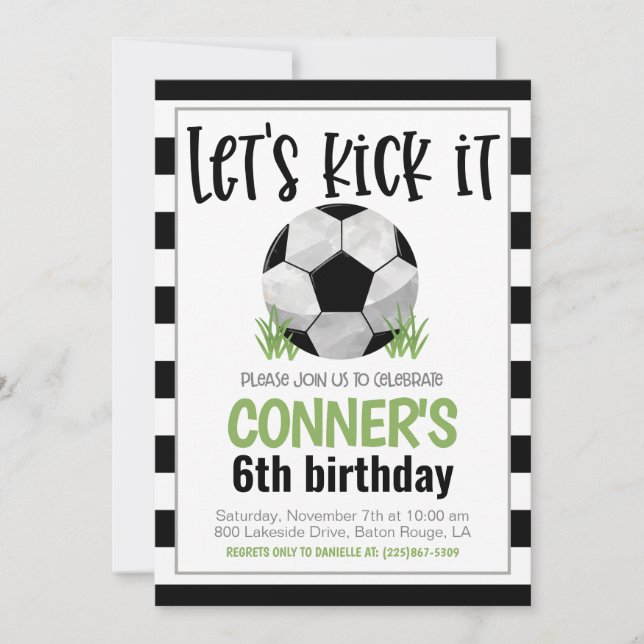 Invitation d'anniversaire de football (Devant)