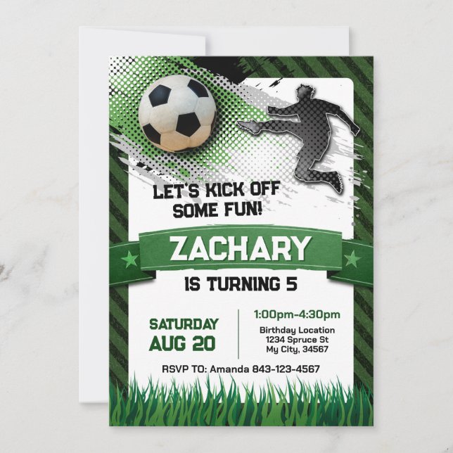 Invitation d'anniversaire de football (Devant)