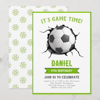 Invitation d'anniversaire de football