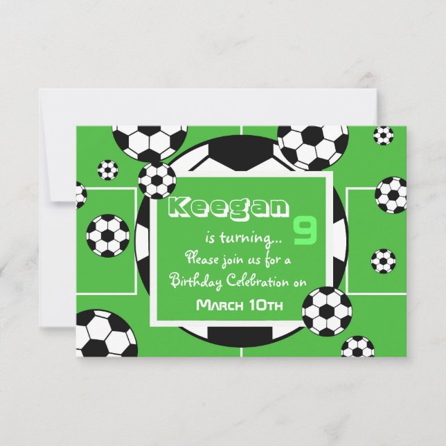 Invitation d'anniversaire de football (Devant)