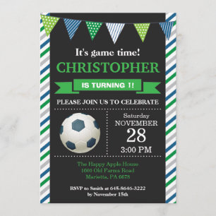 Invitation d'anniversaire de football 1er annivers