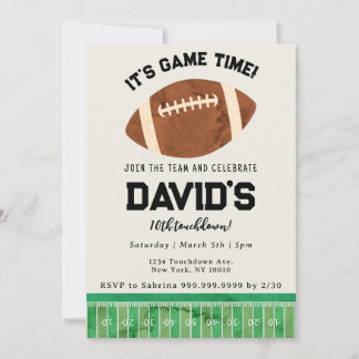Invitation d'anniversaire de football à l'aquarell