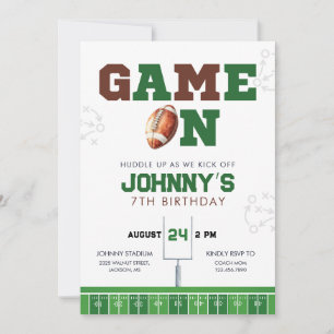 Invitation d'anniversaire de football américain Ga