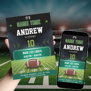 Invitation d'anniversaire de football   Invitation