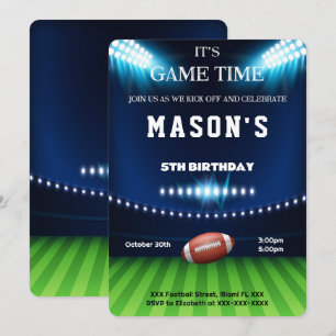 Invitation d'anniversaire de football modifiable