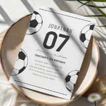 Invitation d'anniversaire de football pour garçon 